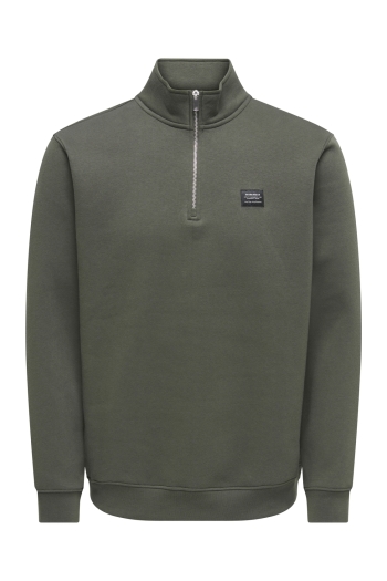 Only and Sons ONSDAWSON REG LS HALF ZIP HIGH NECK: