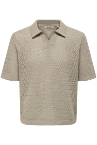 Only and Sons ONSNYLE 5 SS SPLIT POLO KNIT CS string