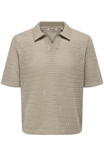 Only and Sons ONSNYLE 5 SS SPLIT POLO KNIT CS