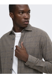 Only and Sons ONSALON LS SLIM SHIRT FRML falcon/navy