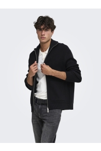 Only and Sons ONSSTAY REG ZIP CARDIGAN KNIT FRML black