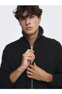 Only and Sons ONSSTAY REG ZIP CARDIGAN KNIT FRML black
