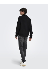 Only and Sons ONSSTAY REG ZIP CARDIGAN KNIT FRML black