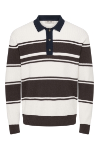 Only and Sons ONSRODGER RLX POLO KNIT cloud dancer/chocolate brown + n