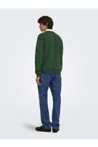 Only and Sons ONSCONNOR COLLEGE RLX LS CREW NECK pineneedle/rhode island