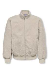 Only and Sons OSJPARKS LIFE OVZ LS ZIP SHERPA SWE: silver lining/embroidery pinenee