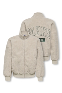 Only and Sons OSJPARKS LIFE OVZ LS ZIP SHERPA SWE: silver lining/embroidery pinenee