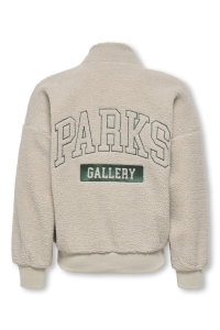 Only and Sons OSJPARKS LIFE OVZ LS ZIP SHERPA SWE: silver lining/embroidery pinenee
