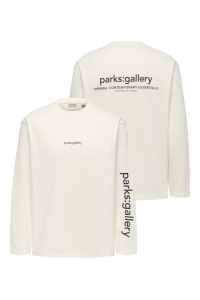 Only and Sons ONSFRED TEXT LIFE RLX LS TEE egret/parks gallery