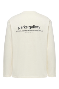 Only and Sons ONSFRED TEXT LIFE RLX LS TEE egret/parks gallery