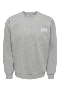 Only and Sons ONSBEJMO MORITS RLX LS CREW NECK dark grey melange/grand teton