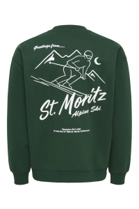 Only and Sons ONSBEJMO MORITS RLX LS CREW NECK pine grove/st.moritz