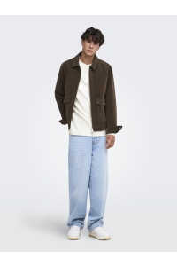 Only and Sons ONSEDDY HERRINGBONE LS HENLEY TEE cloud dancer