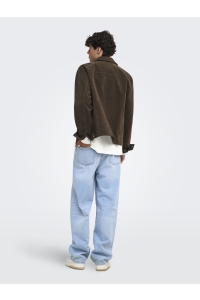 Only and Sons ONSEDDY HERRINGBONE LS HENLEY TEE cloud dancer