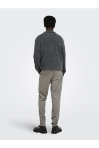 Only and Sons ONSWREN RLX ZIP POLO KNIT dark grey melange