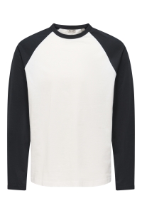 Only and Sons ONSHEATON RAGLAN LS TEE NOOS cloud dancer/black