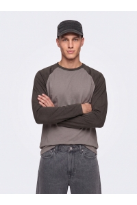 Only and Sons ONSHEATON RAGLAN LS TEE NOOS falcon/black olive