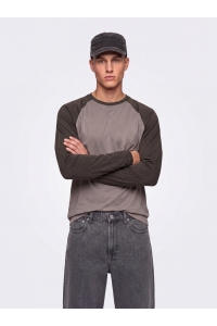 Only and Sons ONSHEATON RAGLAN LS TEE NOOS falcon/black olive