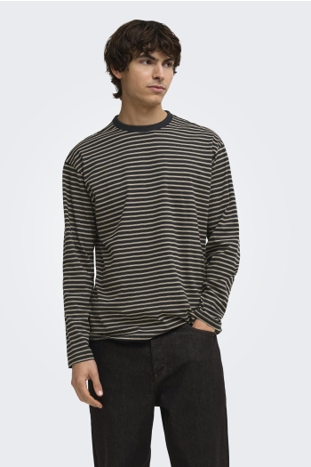 Only and Sons ONSGEORGE RLX LS STRIPE TEE NOOS