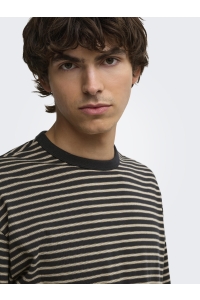 Only and Sons ONSGEORGE RLX LS STRIPE TEE NOOS black/clound dancer + brown