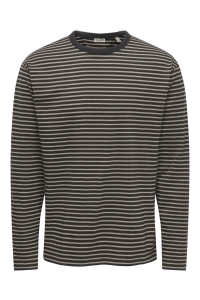 Only and Sons ONSGEORGE RLX LS STRIPE TEE NOOS black/clound dancer + brown