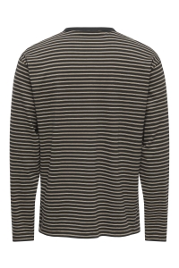 Only and Sons ONSGEORGE RLX LS STRIPE TEE NOOS black/clound dancer + brown