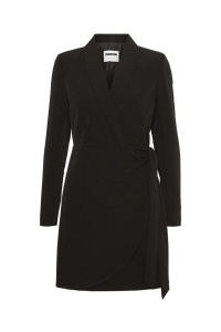 Noisy May NMVINCENT L/S  WRAP EFFECT DRESS black