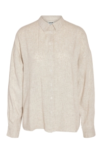 Noisy May NMLEILANI L/S LOOSE SHIRT WVN NOOS natural