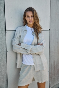 Noisy May NMLEILANI L/S LOOSE SHIRT WVN NOOS natural