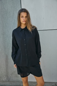 Noisy May NMLEILANI L/S LOOSE SHIRT WVN NOOS black