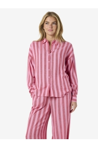 Noisy May NMLEILANI L/S LOOSE SHIRT WVN NOOS begonia pink/tomato