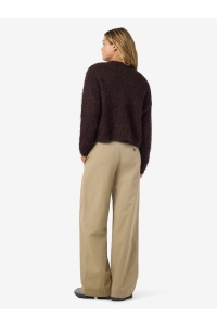 Noisy May NMSASSY L/S O-NECK KNIT NOOS chocolate plum