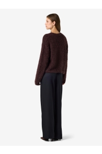 Noisy May NMSASSY L/S O-NECK KNIT NOOS chocolate plum