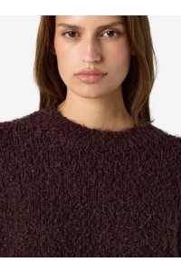 Noisy May NMSASSY L/S O-NECK KNIT NOOS chocolate plum