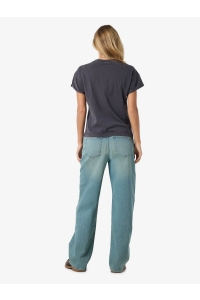 Noisy May NMBOHDI GABY S/S WASHED T-SHIRT JRS: obsidian/tomato lips