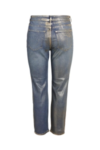 Noisy May NMMONI HW ST ANK GOLDEN COATED JEAN: dark blue denim