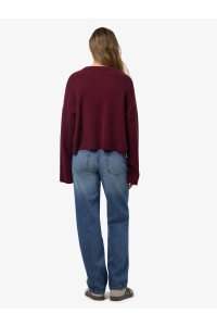 Noisy May NMSHYLA L/S O-NECK KNIT FWD DD windsor wine/racing red dream on