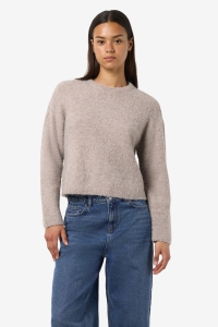 Noisy May NMDOLLY L/S O-NECK KNIT FWD NOOS silver mink