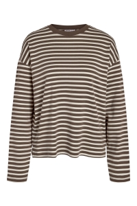 Noisy May NMMOCCA L/S REGULAR FIT TOP JRS NOO: chocolate brown/birch