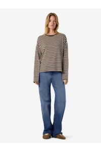 Noisy May NMMOCCA L/S REGULAR FIT TOP JRS NOO: chocolate brown/birch