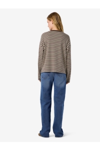 Noisy May NMMOCCA L/S REGULAR FIT TOP JRS NOO: chocolate brown/birch