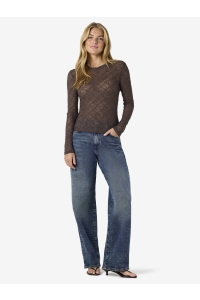 Noisy May NMJUDITH L/S LACE TOP NOOS chocolate brown