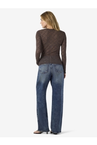 Noisy May NMJUDITH L/S LACE TOP NOOS chocolate brown