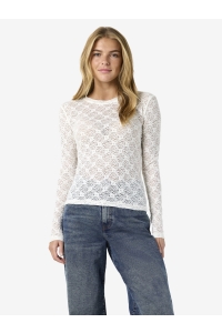 Noisy May NMJUDITH L/S LACE TOP NOOS creme