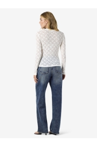 Noisy May NMJUDITH L/S LACE TOP NOOS creme