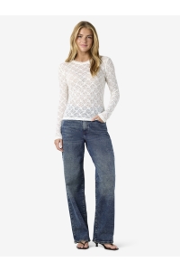 Noisy May NMJUDITH L/S LACE TOP NOOS creme
