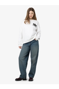 Noisy May NMBELIEVE L/S O-NECK SWEAT JRS cloud dancer/black emb