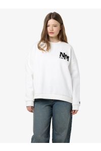 Noisy May NMBELIEVE L/S O-NECK SWEAT JRS cloud dancer/black emb