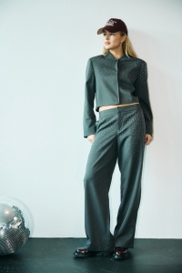 Noisy May NMELLIE RHINESTONE PANTS FWD dark grey melange