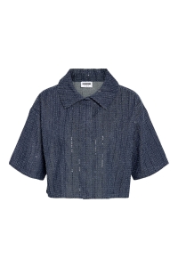 Noisy May NMAMALIE SEQUIN SHIRT medium blue denim